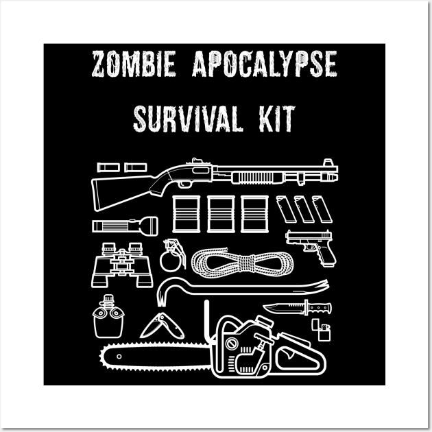 Zombie Apocalypse Survival Kit Wall Art by Liberty Art